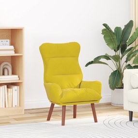 Poltrona Relaxante Veludo Amarelo