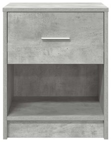 Mesa de cabeceira com gaveta 40x34x50 cm cinzento cimento