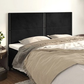 Cabeceira de cama 4 pcs veludo 100x5x78/88 cm preto