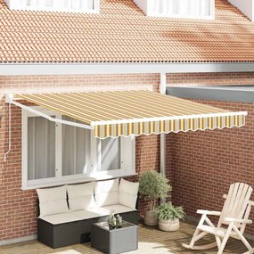 vidaXL Toldo Retrátil Manual Listras Multicoloridas 300x250 cm