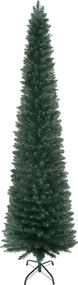 HOMCOM Árvore de Natal Artificial Altura 210cm com 510 Ramos de Folhas de PVC Ignífugos Base Dobrável e Suporte Metálico Verde | Aosom Portugal