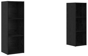 Conjunto de móvel de TV 2 pcs Carvalho Preto 107 x 35 x 37 cm