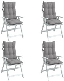 Almofadões p/ cadeira encosto alto 4 pcs tecido oxford cinzento