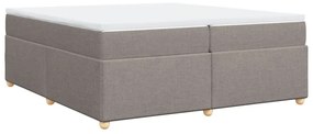 Cama com molas/colchão 200x200 cm tecido castanho-acinzentado