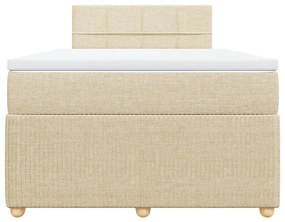 Cama boxspring com colchão 120x190 cm tecido cor creme