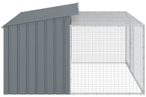 Casota p/ cães c/ parque 197x194x110 cm aço galvaniz. antracite