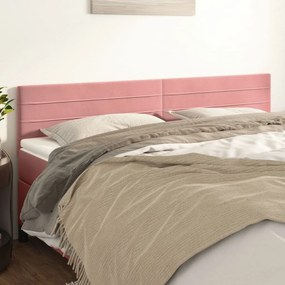 Cabeceira de cama 2 pcs veludo 80x5x78/88 cm rosa