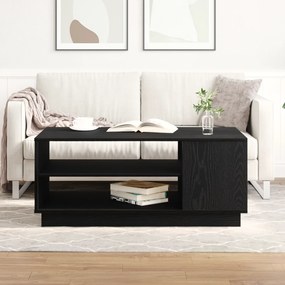 Mesa de Centro em Carvalho Preto 102x55x43 cm Feita de Madeira de Engenharia