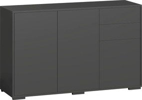 HOMCOM Buffet móvel de arrumação 2 gavetas deslizantes 3 portas prateleira ajustável painéis de partículas 117 x 36 x 74 cm preto | Aosom Portugal