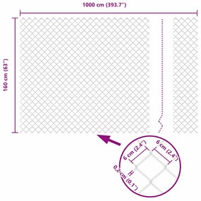 Conjunto de Postes de Cerca Prateado 10 m de Comprimento
