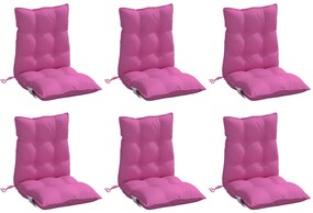 Almofadões cadeira encosto baixo 6 pcs tecido oxford rosa