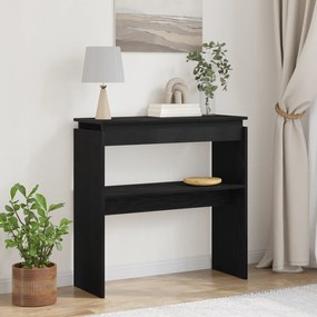Mesa de Consola vidaXL Preta em Carvalho 80x30x80 cm em Madeira de Engenharia
