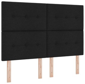 Cabeceira vidaXL Botões Estofados Preto 140 cm Tecido