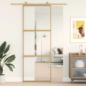 Porta deslizante 76x205 cm vidro ESG/alumÃnio dourado