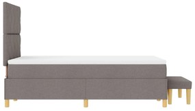 Cama Box com Colchão e Banco Taupe 120x190 cm Tecido
