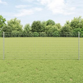 Postes de Cerca 44 pcs U-Channel Prateado 120 cm Aço