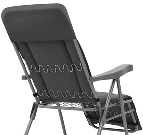 Cadeiras de jardim dobráveis com almofadões 2 pcs cinzento