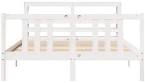 Estrutura de cama c/ cabeceira sem colchão 160x200 cm branco