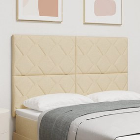 Cabeceira Design de Blocos de Diamante Creme 160 cm Tecido