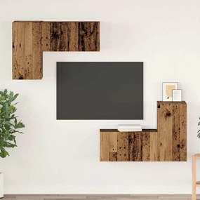 vidaXL Conjunto de móvel de TV 4 pcs Madeira antiga 60 x 30 x 30 cm