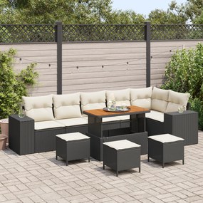 Conjunto de Sofá de Jardim vidaXL de 10 Peças com Almofadas em Rattan