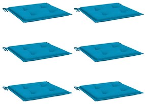 Almofadões p/ cadeiras jardim 6 pcs 40x40x3 cm oxford azul