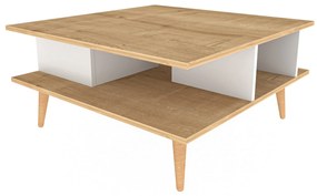 Mesa de Café Akya - Carvalho Branco - 89x89x44 cm
