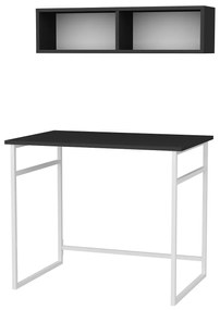Secretária de Estudo Hussum - Branco Antracite - 90x60x75cm