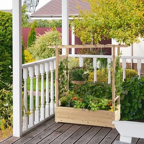 Floreira elevada com treliça para plantas em arco Furos de drenagem 100 x 44 x 113,5 cm Natural