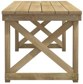 3 pcs conjunto de jantar para jardim pinho impregnado maciço