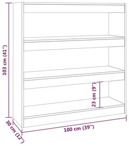 Estante/divisória 100x30x103 cm preto