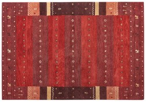 Tapete Gabbeh em lã vermelha 160 x 230 cm SINANLI Beliani