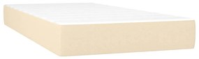 Cama boxspring com colchão 120x190 cm tecido cor creme
