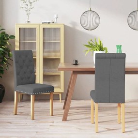vidaXL Cadeiras de jantar 2 pcs tecido cinzento-escuro