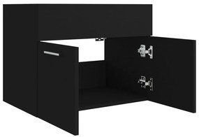 Armário de lavatório 60x38,5x46 cm derivados de madeira preto