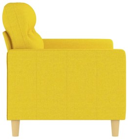 Sofá de 2 lugares 120 cm tecido amarelo-claro