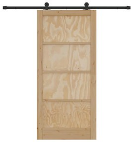Porta Deslizante vidaXL com Conjunto de Ferragens 93x202 cm Madeira Ma