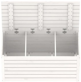 Caixa de jardim 101x50,5x46,5 cm madeira de pinho maciça branco