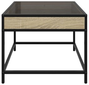 Mesa de centro luzes LED Infinity 50x50x41 cm carvalho sonoma