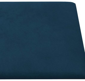 Painel de parede 12 pcs 30x15 cm veludo 0,54 m² azul