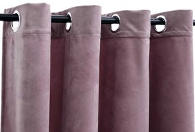 Cortinas blackout c/ argolas 2 pcs 140x175 cm veludo rosa antigo