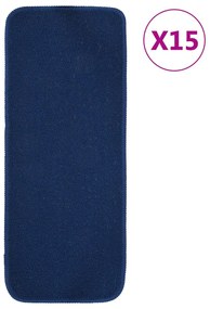 Tapetes antiderrapantes p/ escadas 15 pcs 60x25 cm azul marinho