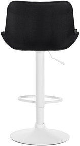 Banco alto em tecido com estrutura branca 85-106 x 49 x 51 cm preto