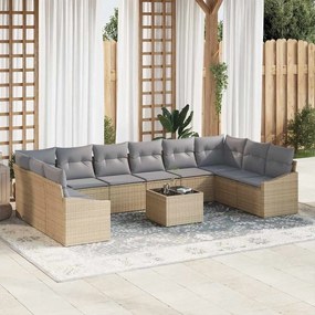 vidaXL Conjunto de Jantar para Jardim com 11 Peças e Almofadas em Rattan Sintético Preto