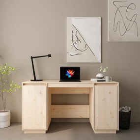 vidaXL Secretária 140x50x75 cm madeira de pinho maciça