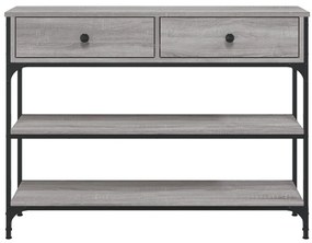 Mesa consola 100x25x75 cm derivados de madeira cinzento sonoma
