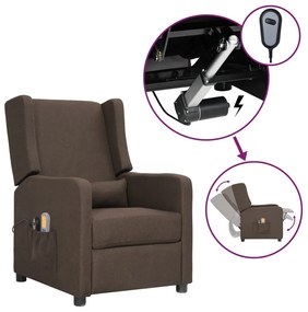 vidaXL Poltrona de massagens elétrica reclinável tecido cinza-acast.