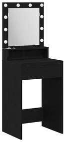 Mesa de Maquiagem vidaXL com Luzes LED em Carvalho Preto 50x41x135 cm