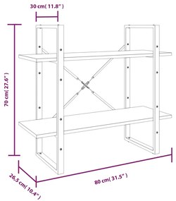 Estante 5 prat. 80x30x175 cm derivados madeira cinzento sonoma