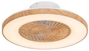 Ventilador de teto com impressão de madeira 60cm incl. LED regulável com controle remoto - Climo Rústico